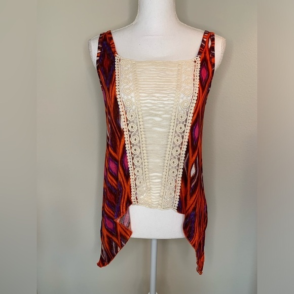 NWOT Boho Crochet Tank Southwestern Top Women Size Small Summer - Picture 1 of 6